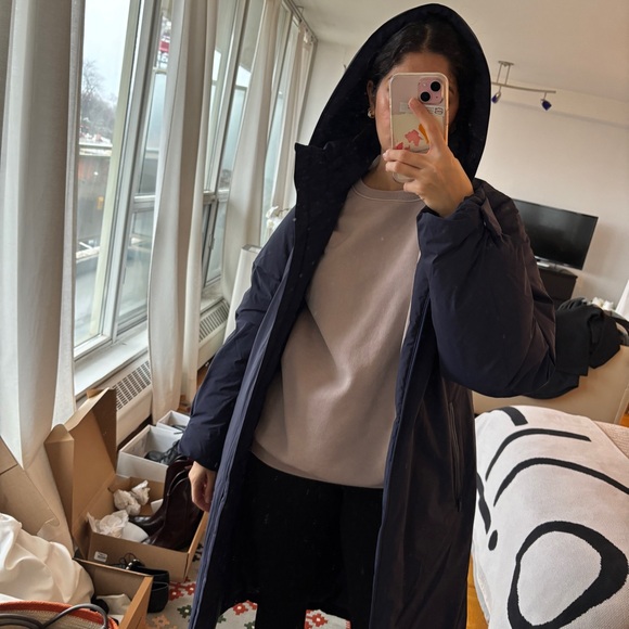 NWT Uniqlo Ultra Warm Hybrid Down Long Coat Size S - Picture 5 of 14